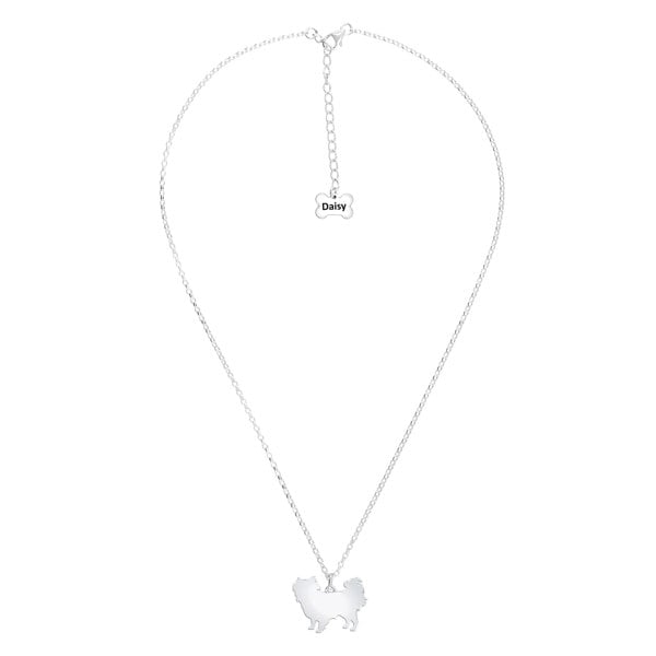 Mylee London Japanese Chin Silhouette Silver Necklace - Personalised
