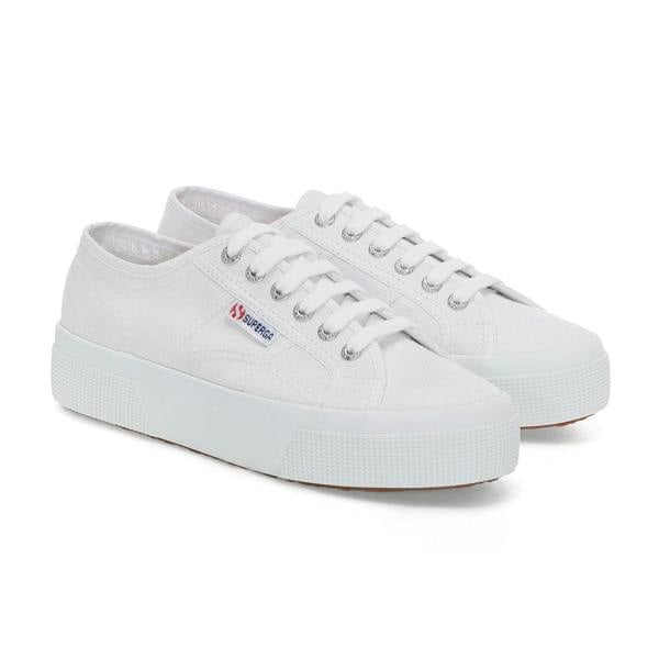 Superga Womens/Ladies 2740 Lace Up Platforms - White - 
