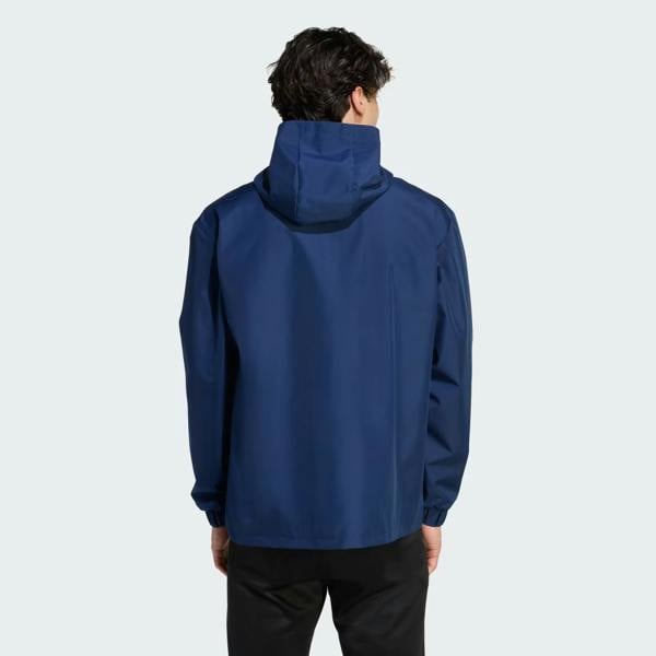 Adidas Mens Entrada 26 All Weather Rain Jacket Waterproof Coat Navy JZ9102