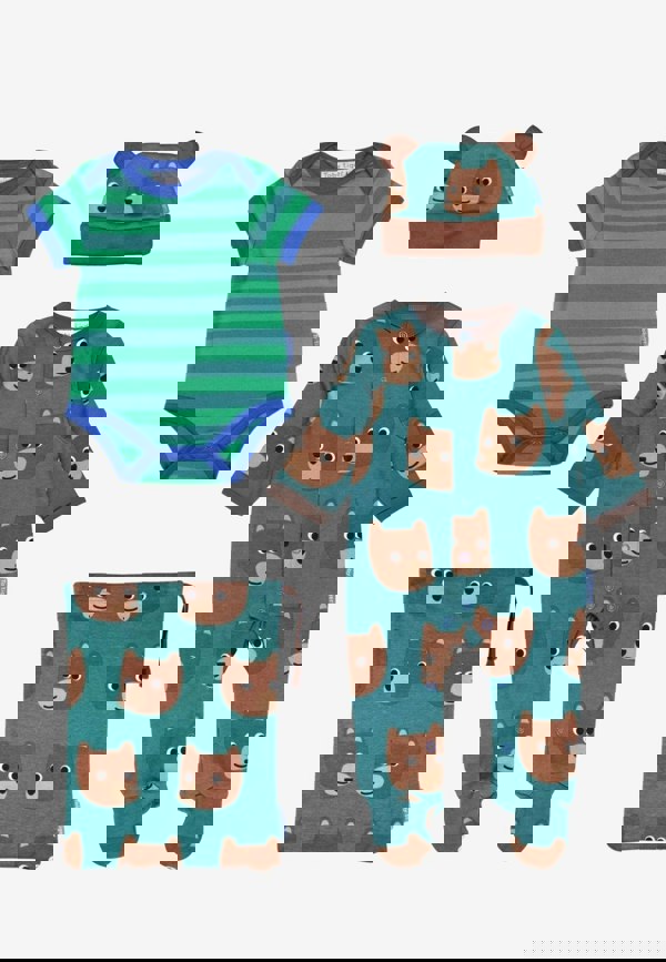 Organic Brown Bear Print Baby Gift Set - Toby Tiger