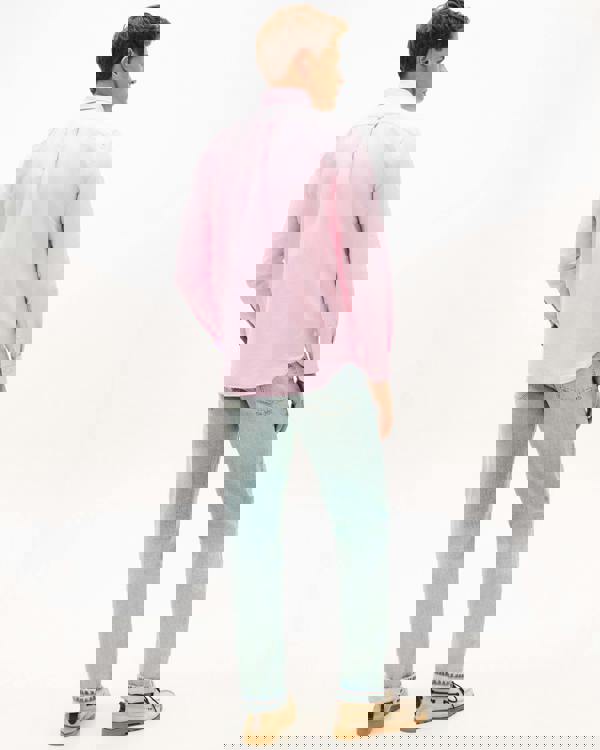 Tommy Hilfiger Linen Blend Solid Mens Long Sleeve Shirt - Classic Pink