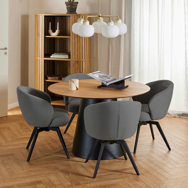 Furniture To Go Darlene Dining Chair with Armrest and Swivel Function in Grey