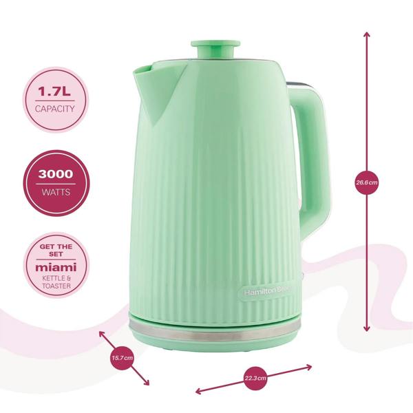 Hamilton Beach Miami Kettle & Toaster Set Mojito Mint - Hamilton Beach UK
