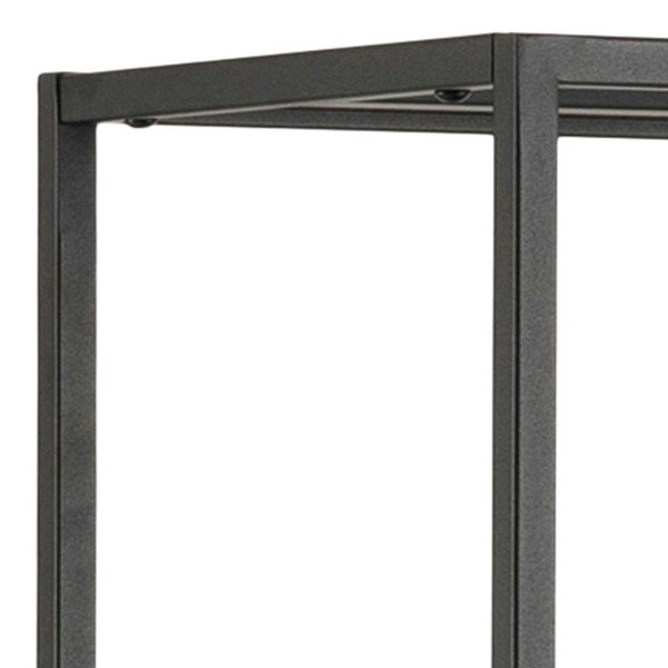 Wyld Haus Graz Matt Black Metal Asymmetrical Bookcase 6 Shelves
