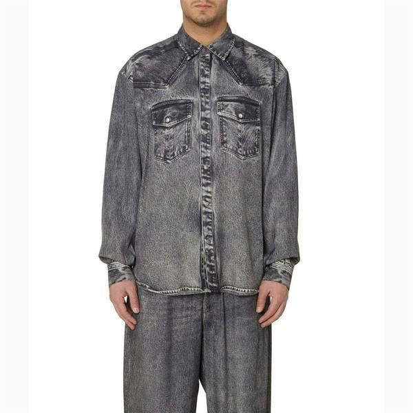 Diesel Mens Gils Denim Shirt - Black/Grey - 