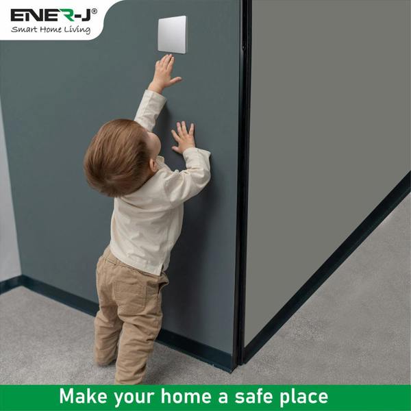 ENER-J 1 Gang Wireless Kinetic Switch, (Silver Finish) + 500W RF Receiver