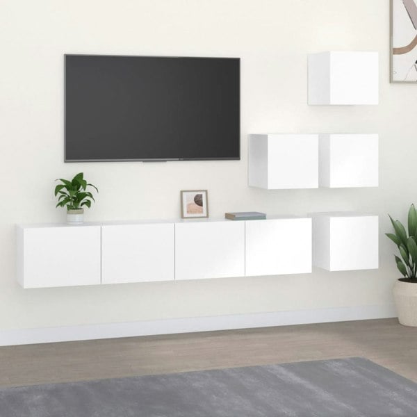 Berkfield Wall-mounted TV Cabinet White Engineered Wood