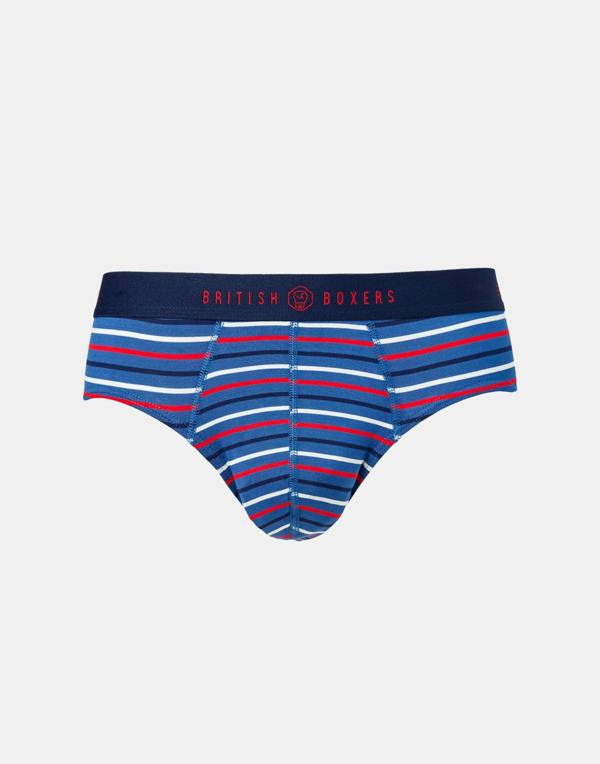British Boxers Men's Bamboo Brief - Westminster Stripe