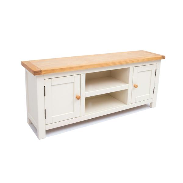 Cabinet Bits Maggiori Off White 2 Door TV Cabinet Wood Knob