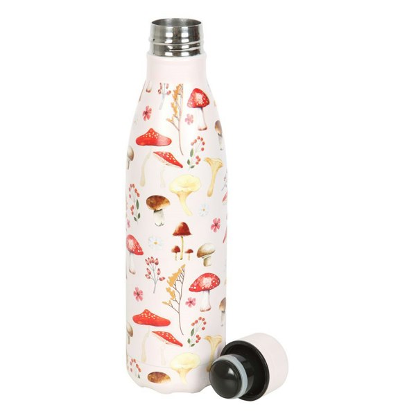 Something Different Mushroom Metal All-Over Print Water Bottle - Cream