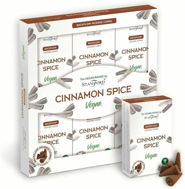Stamford Vegan Backflow Incense Cones for Home Fragrance, 72 cones
