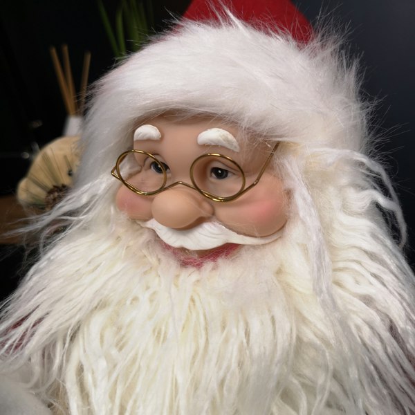 Samuel Alexander 60cm Battery Operated Red Standing Light up Santa Claus with Brown Woven Sack