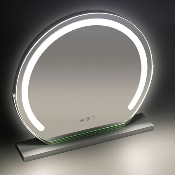 Round Hollywood Vanity LED Lighted Makeup Mirror Living and Home