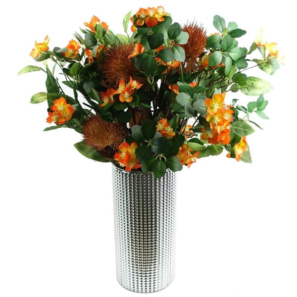 Leaf Pack of 6 x 60cm Flower Foliage Spray - Orange