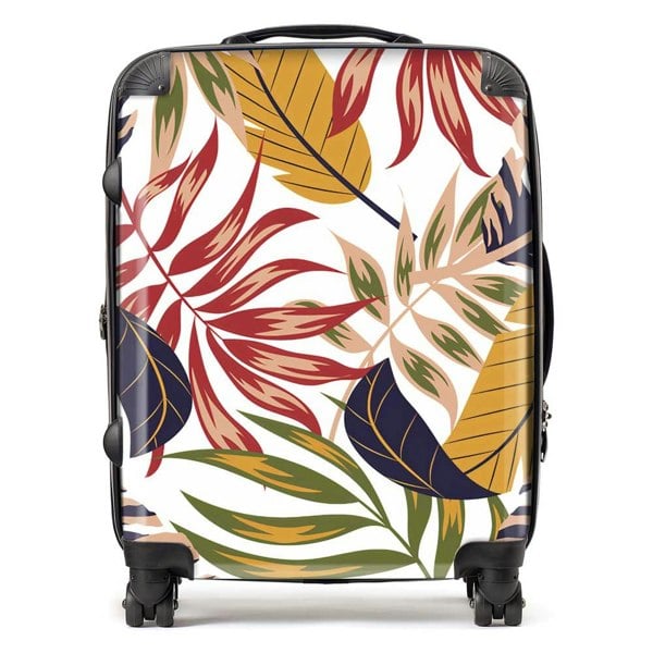 Warren Reed Hawaiian Style Jungle Leaves Suitcase