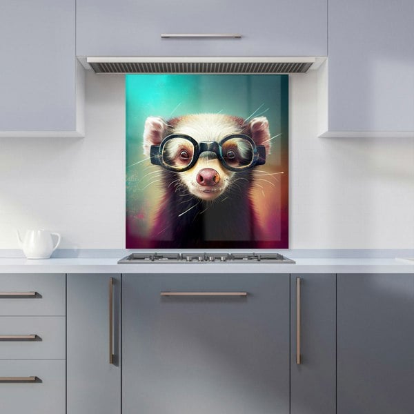 Warren Reed - Designer Ferret With Glasses Splashart Kitchen Splashback