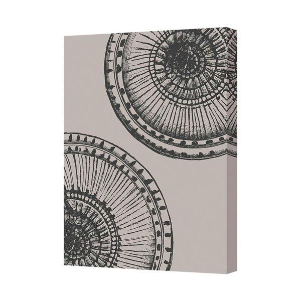 Benjamin Tate Design Canvas Wall Art Circular Pattern Beige Abstract Print