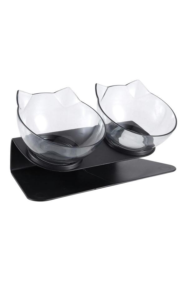Living and Home 15° Tilted Elevated Feeder with Double Cat Bowls
