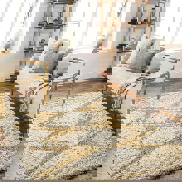 Livabliss Urban Shag-Modern Camel Ivory Soft Plush Pile Rug