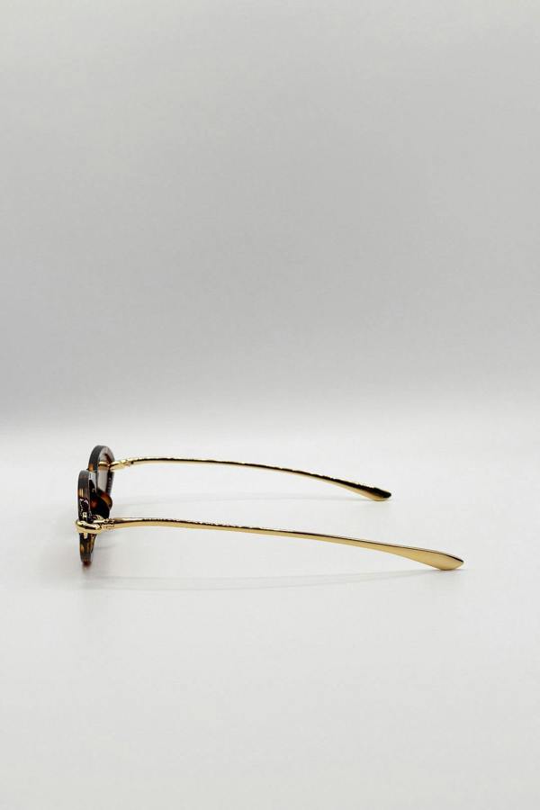 Bold Oval Angular Sunglasses in Tortoiseshell - svnx