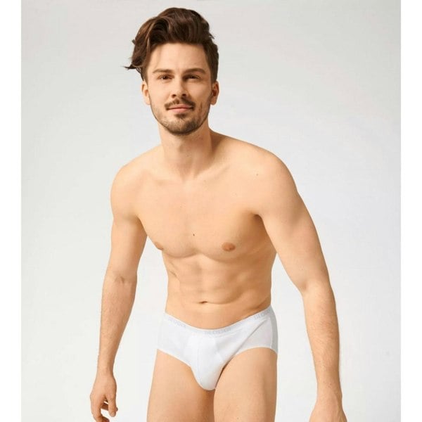 Sloggi - 2 - Pack Basic Men's Midi Briefs, White - Boxers - and - Briefs.net