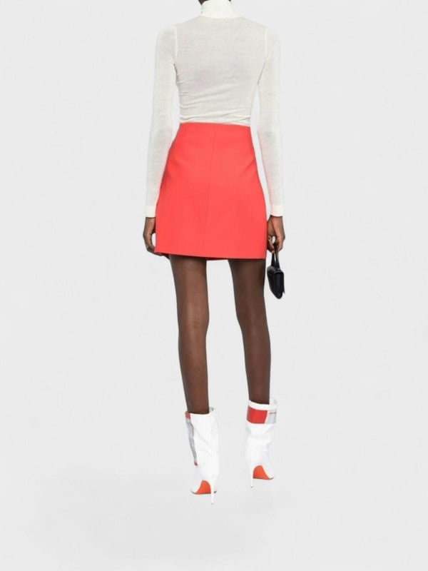 Off - White Logo Print High Waisted Skirt Red White - Supplied FashionOff - White