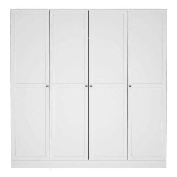 Wyld Haus Cherryfern White Wooden Wardrobe 4 Frame Doors