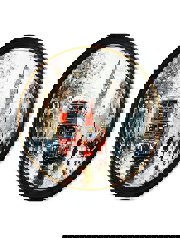 Exceptional Art London Bus - Oxford round frame