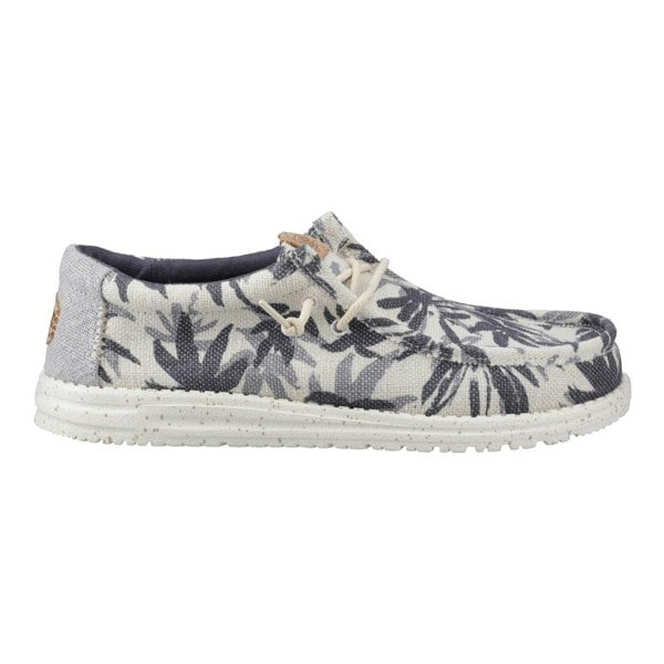 HEYDUDE Wally Palm Jute Jute Men's Egret/Cloud Blue Moccasins Shoes