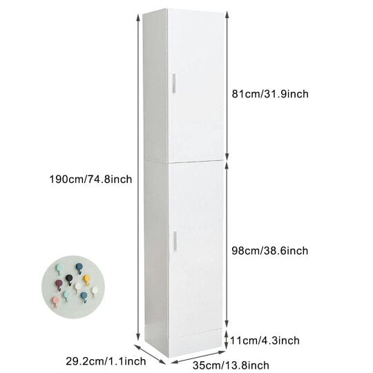 Havendro Bathroom High Tier Cabinet Storage Cupboard Tall Furniture