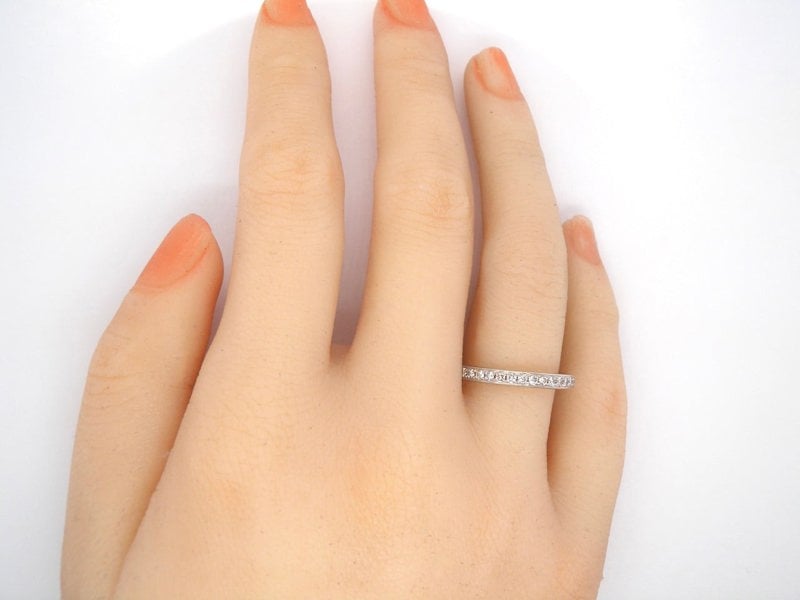 Vintage Tom An 18 carat white gold half hoop diamond eternity ring