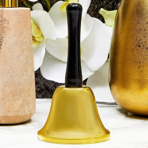 16cm Santa Claus Fancy Dress Gold Hand Bell for Christmas Parties and Seasonal Decoration image 4
