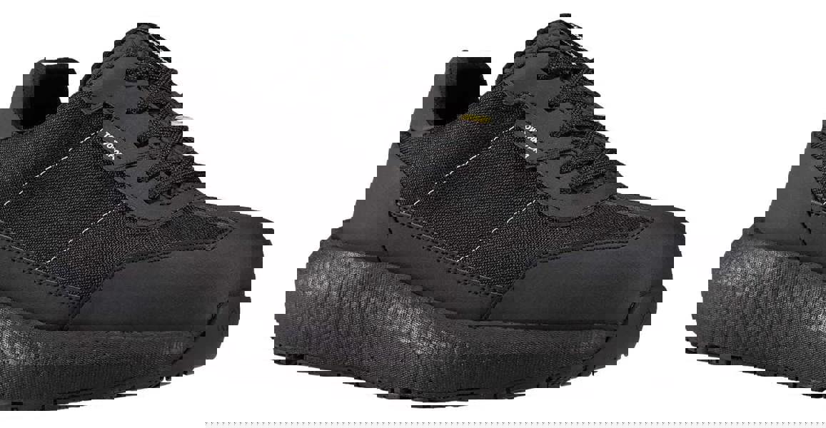 TOWORKFOR Zero All Mens/Womens S3S Safety Toe/Midsole Trainers, black safety footwear with protective toe cap and midsole for workplace safety.