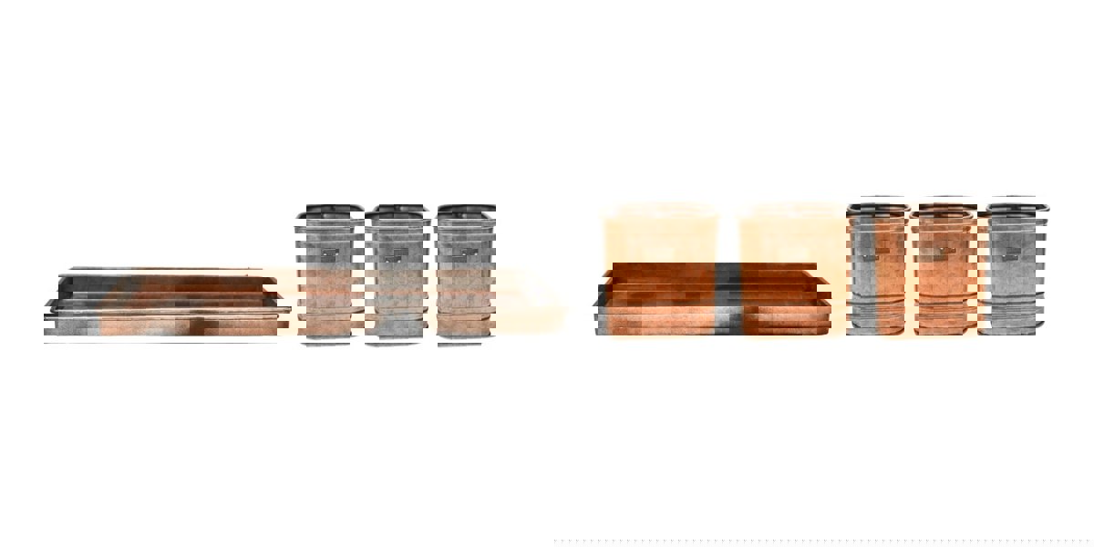 Ivyline Outdoor Hampton Copper Set of 3 Herb Planters With Tray