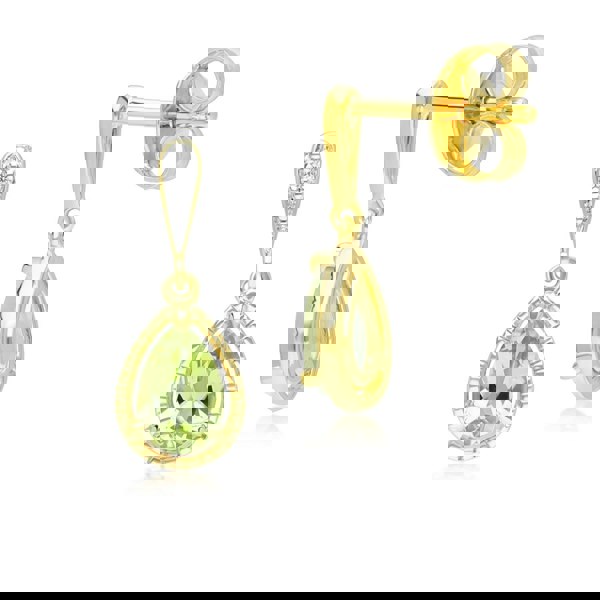 classic-pear-peridot-diamond-drop-earrings-in-9ct-yellow-gold-135e1912039 Side