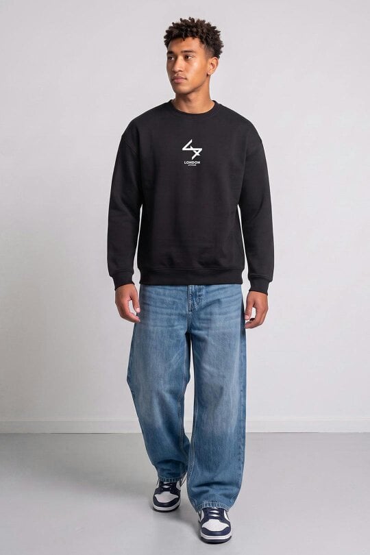 London Attitude Oversized LDN Original Creators Sweatshirt in Black