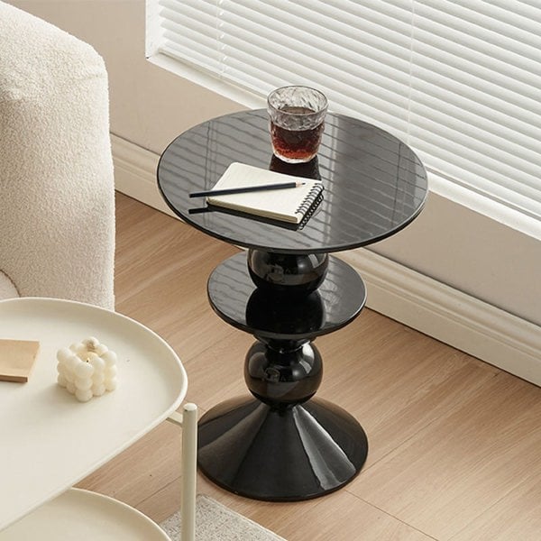 Boris Candied Black Side Table, MDF & FRP-Rit Concept-Rit Concept