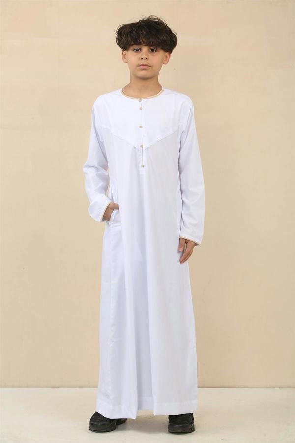 Infinity Leather Kid's Boys Omani Eid Thobe  Saudi Emirati Jubba Robe