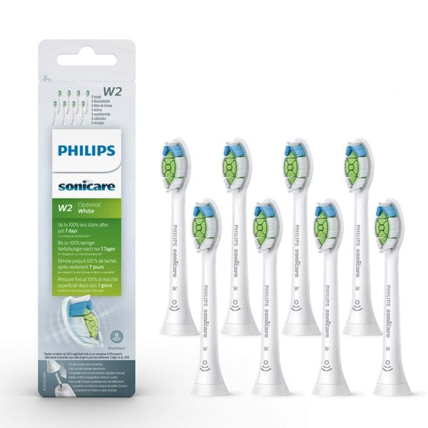 Philips Sonicare W2 HX6068/12 Optimal White Brush Heads 8 pack White