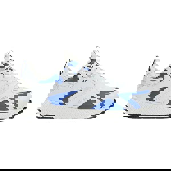 Boss Mens Titanium Leather Running Trainers - White