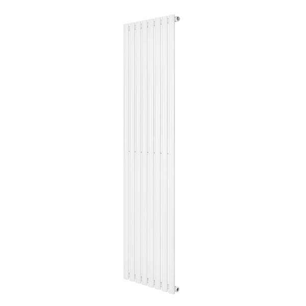 Oval single column radiator in sleek white finish, measuring 1800 x 480mm, featuring a modern vertical design with smooth lines