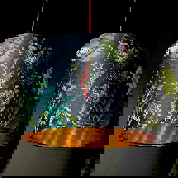 Handmade Velvet Lampshade with Gold Lining in Carbon Black