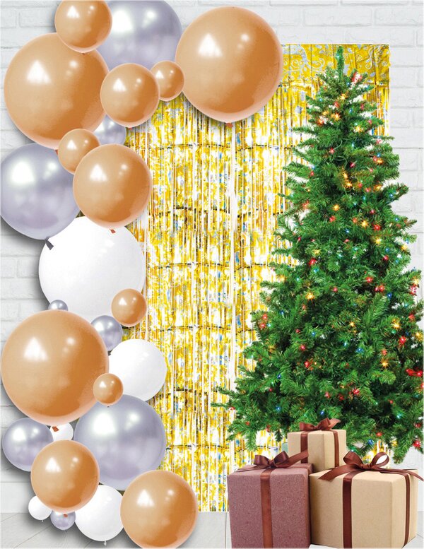 Cheetah Christmas Reindeer Tinsel Curtain 2M x 1M Yell