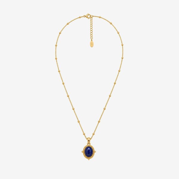 Uchi & Soto Enso Solid 925 Silver with 18K Gold Vermeil and Lapis Lazuli Stone Necklace