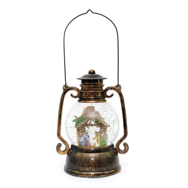 3cm Musical LED Water Filled Swirling Glitter Nativity Lantern Light image 1