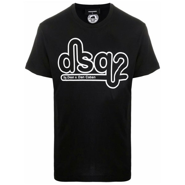 Dsquared2 Cigarette Fit Bubble DSQ2 Logo Black T-Shirt XS