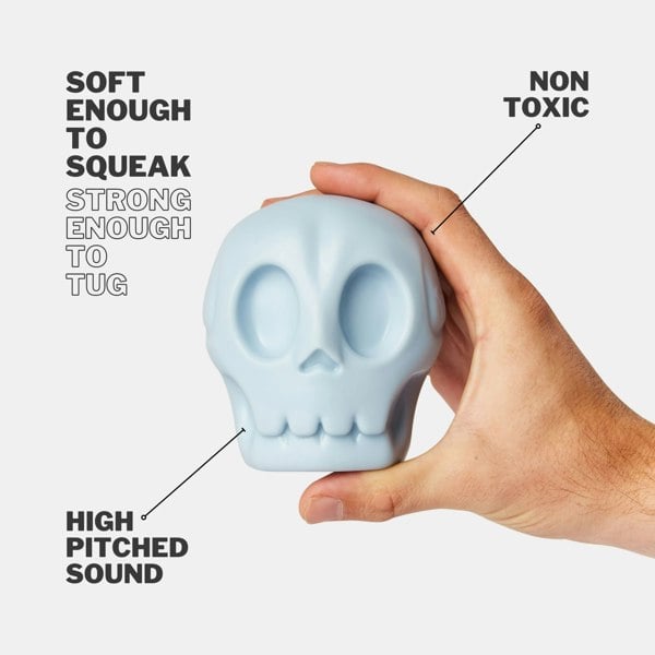 Skull Shaped Halloween Dog Toy With High Pitched Squeak When Chewed