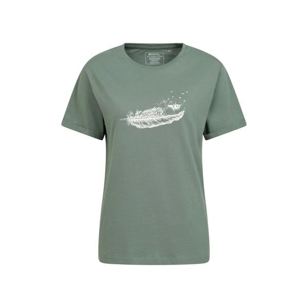 Mountain Warehouse Womens/Ladies Wave Feather Organic Loose T-Shirt - Khaki Green