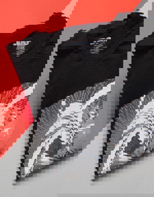 One Punch Man Mens Black Saitama Short Sleeved T-Shirt