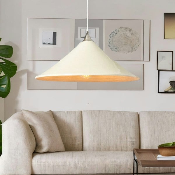 BMBO Wooden Large Dome Ceiling Light Pendant Shade Natural Brown